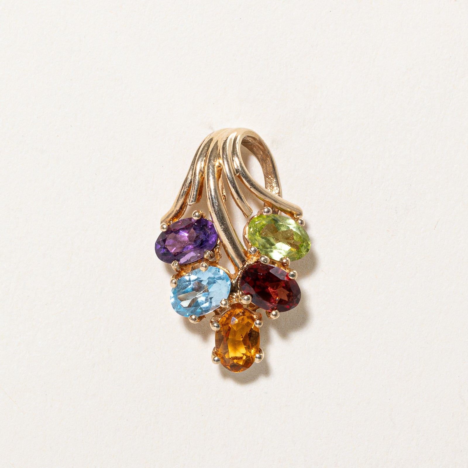 2.00ctw Natural Amethyst Peridot Blue Topaz Garnet Citrine Gemstone Pendant Necklace - Elegant Birthstone Jewelry for Women, Gift for Mom Wife Daughter - Perfect for Weddings, Anniversaries & Special Occasions