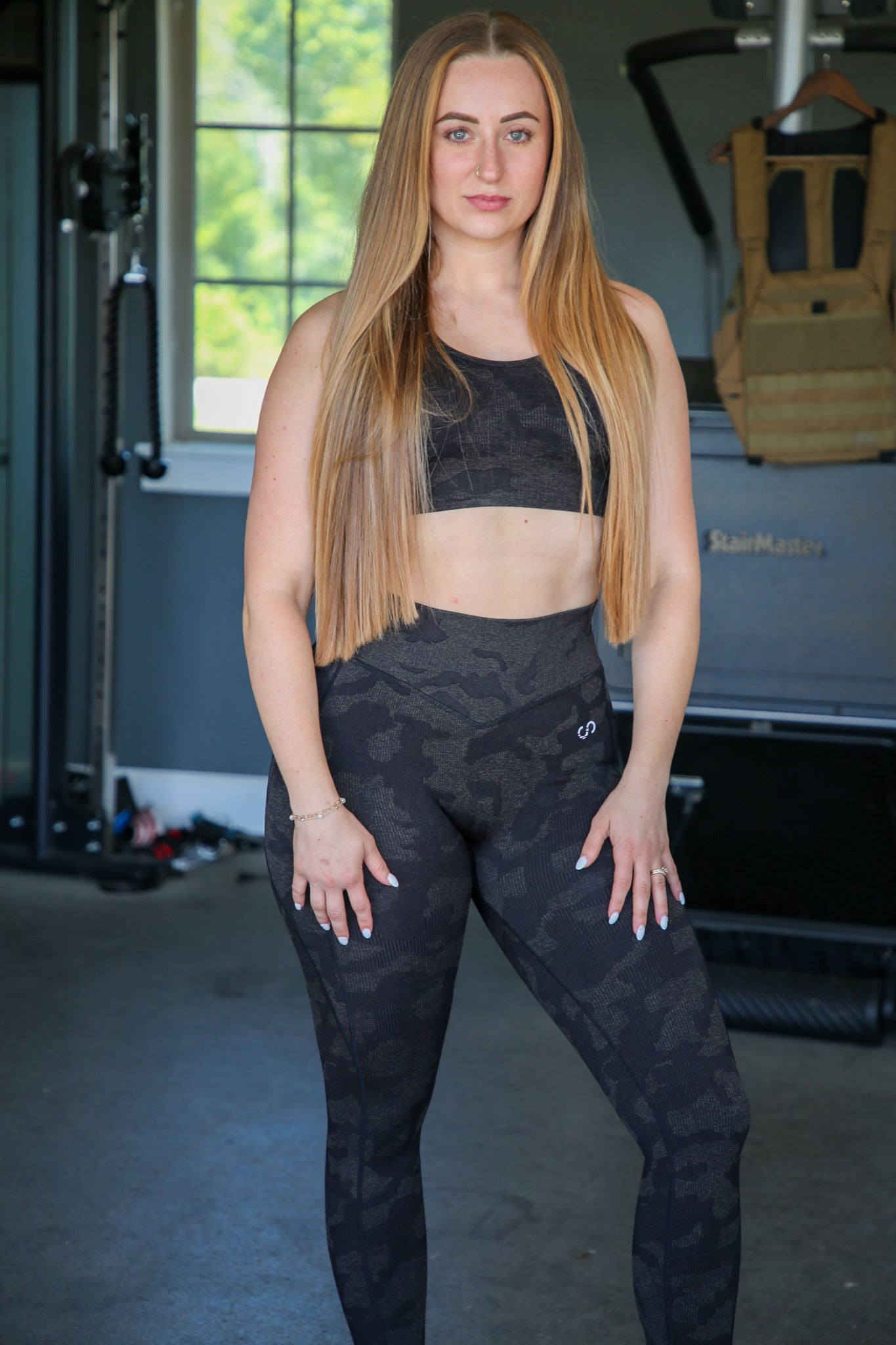 Seamless Bra Black Camo - Wireless Comfort Bra for Yoga, Workout & Everyday Wear