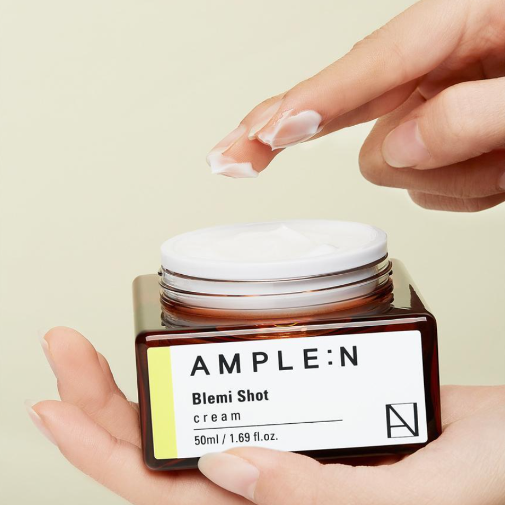 AMPLE:N Blemi Shot Cream 50ml - Brightening & Hydrating Facial Moisturizer for Dark Spots & Dull Skin - Perfect for Daily Skincare Routine & Night Repair