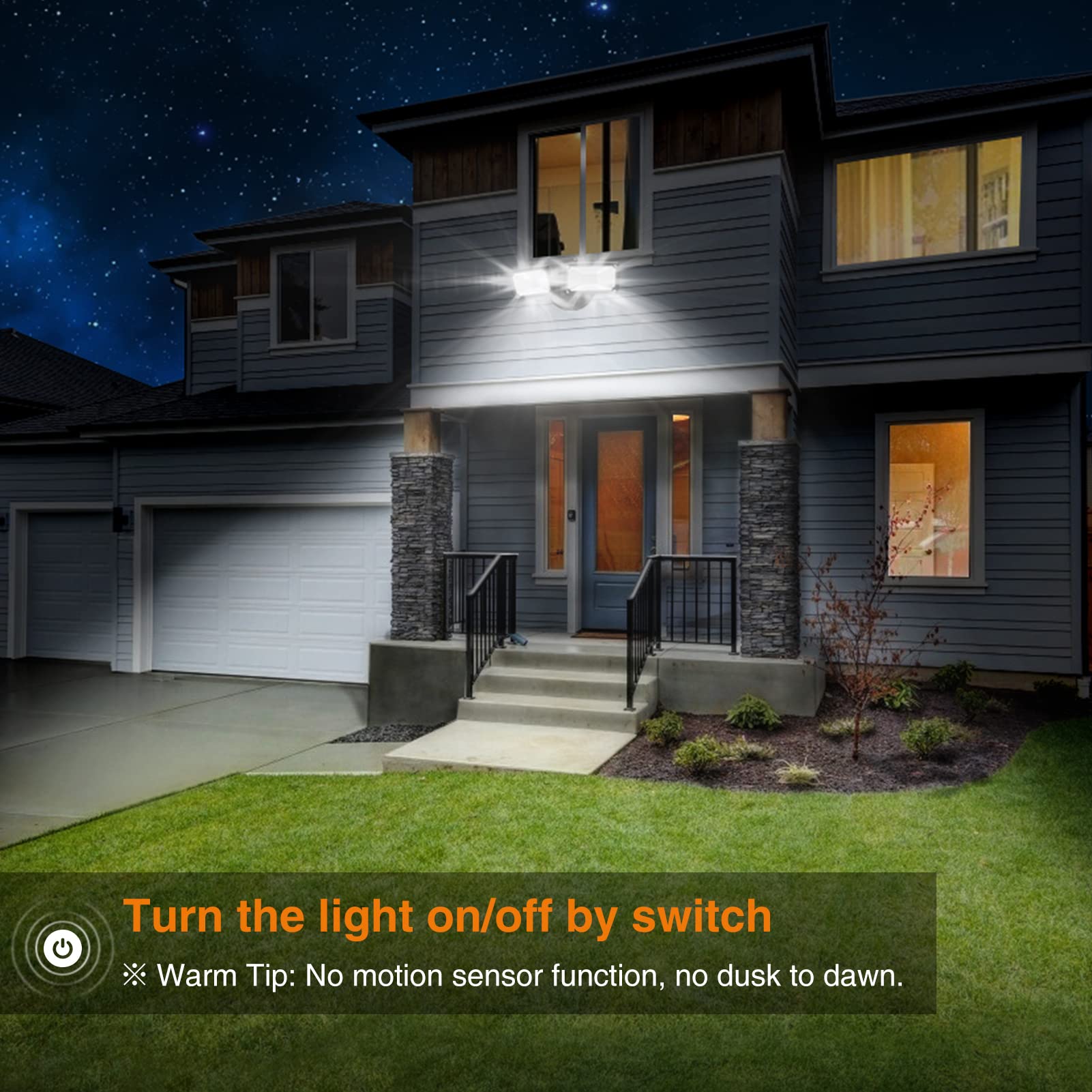LEPOWER 3500LM & 3000LM LED Flood Lights - Outdoor Security Lighting for Backyard, Garage, and Commercial Use - Energy Efficient On/Off Switch - Waterproof & Durable Design