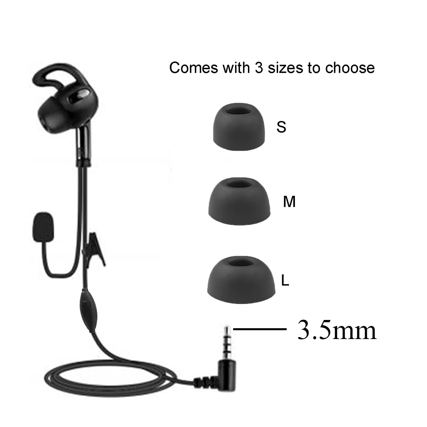MIMIRACLE 2 Pack Referee Headset - Right-Ear HiFi In-Ear Earpiece for V6 V4 FBI Football Soccer Coach Communication System - Perfect for Game Officiating & Team Coordination