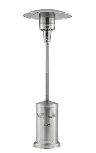 Hampton Bay 48000 BTU Stainless Steel Outdoor Patio Heater with Wheels - Perfect for Backyard, Deck, and Restaurant Heating