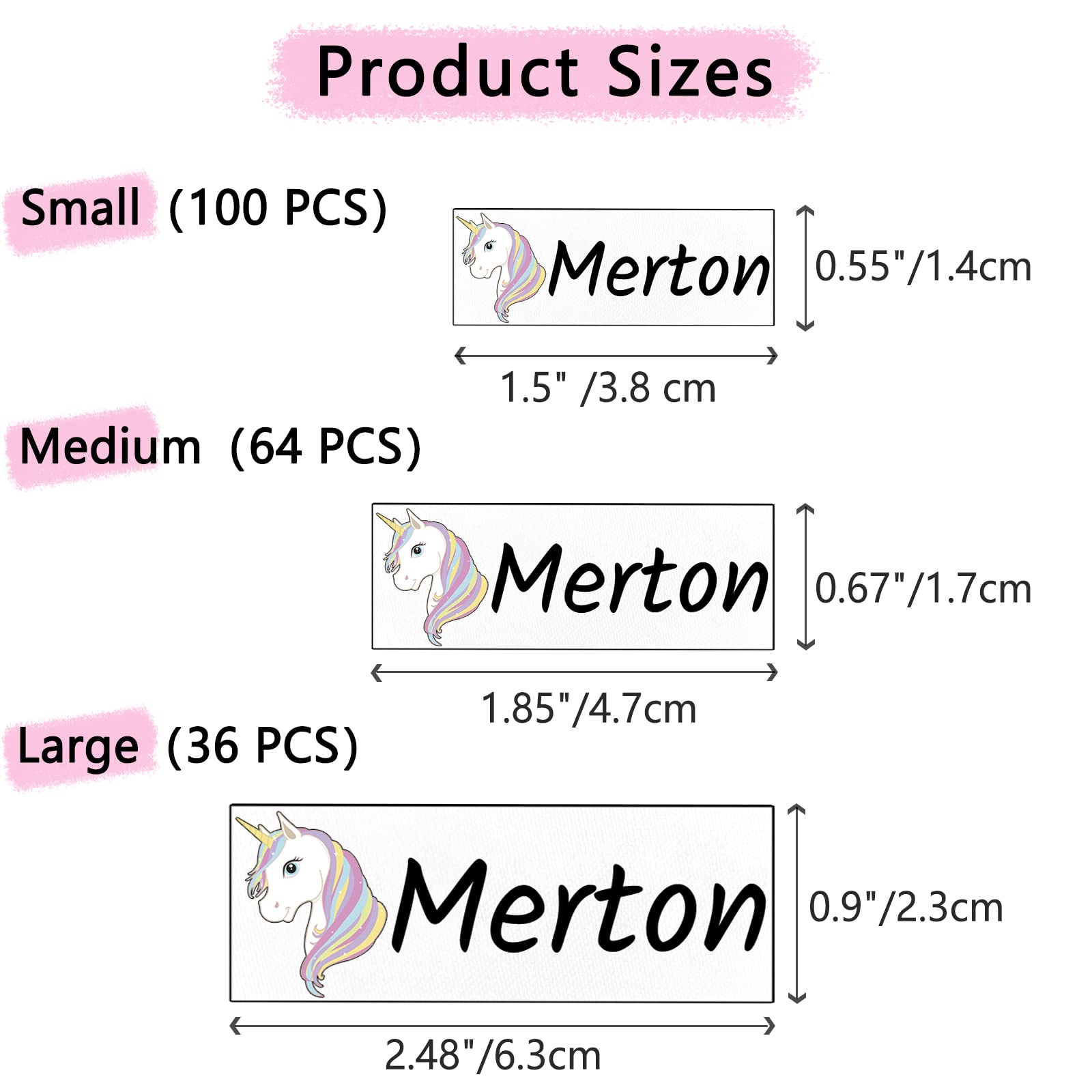 36 PCS Iron-On Fabric Labels for Clothing - Personalized Washable Name Tags for Kids & Adults (2.48