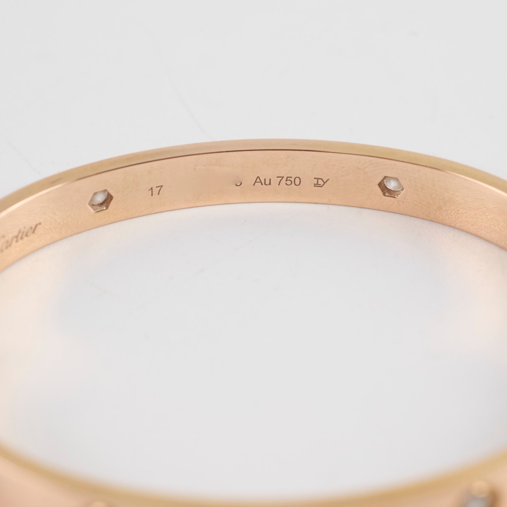Cartier 4 Diamond Love Bracelet 18K Gold Size 17 - Luxury Jewelry Gift for Women, Anniversary & Valentine's Day