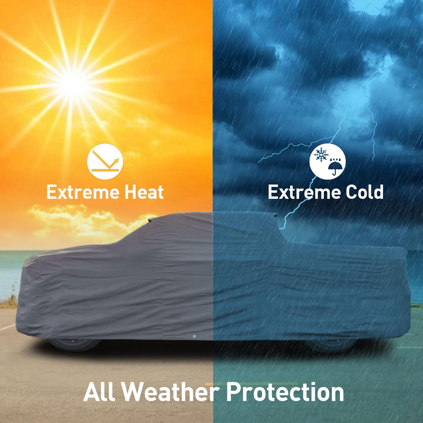 Ultimum Series All-Weather Car Cover for 2020-2025 Chevrolet Silverado 2500HD/3500HD Crew Cab (6.5 ft Bed) - Waterproof, UV Resistant, Dustproof Protection for Snow, Rain & Sun - Indoor/Outdoor Use - Perfect for Parking, Storage & Travel Protection