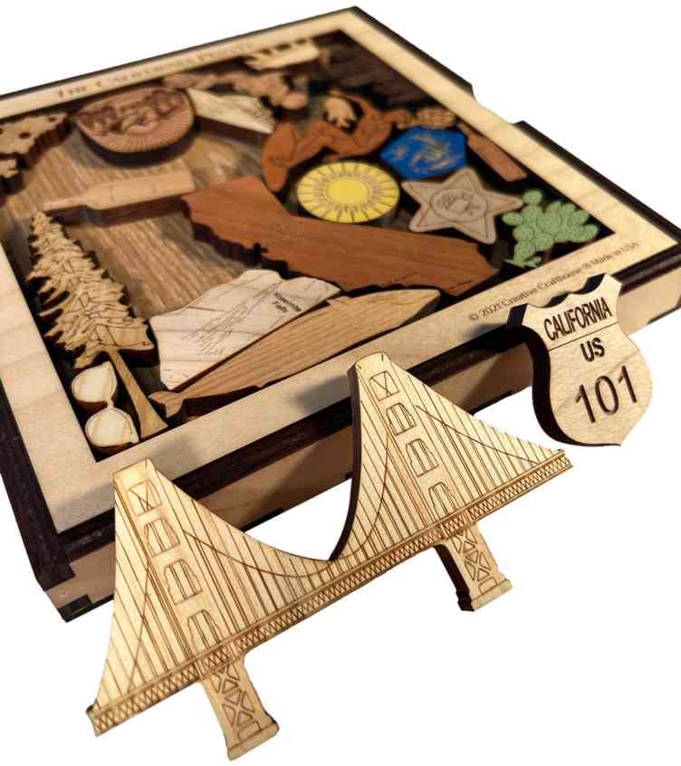 Premium Wooden California Picture Frame Puzzle by Creative Crafthouse - Perfect for Home Decor, Gifts & Puzzle Enthusiasts