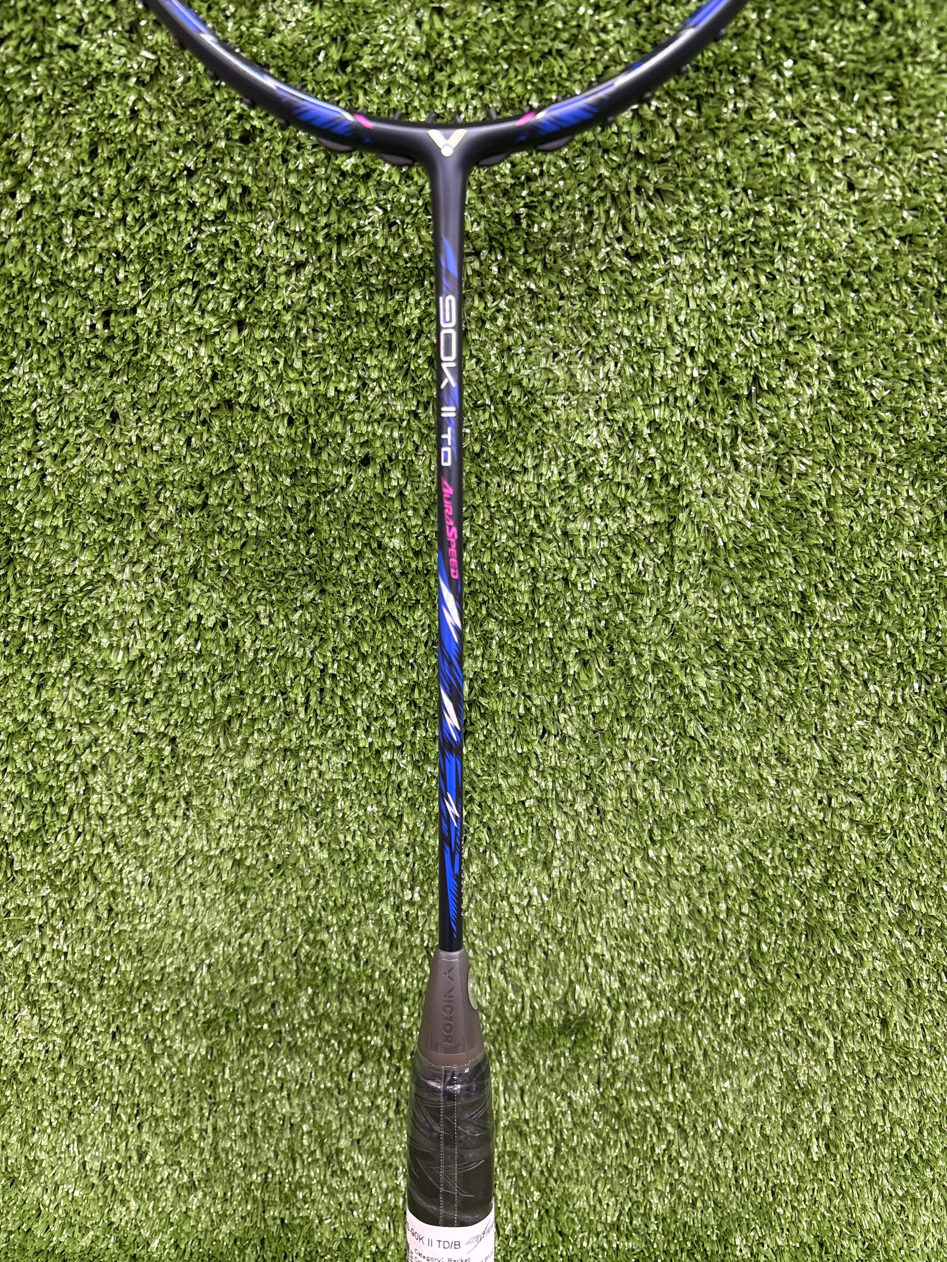 Victor Auraspeed 90K II TD B Unstrung Badminton Racket - Professional Carbon Fiber Shuttlecock Racket for Tournament & Training - Perfect for Singles/Doubles Play & Advanced Players