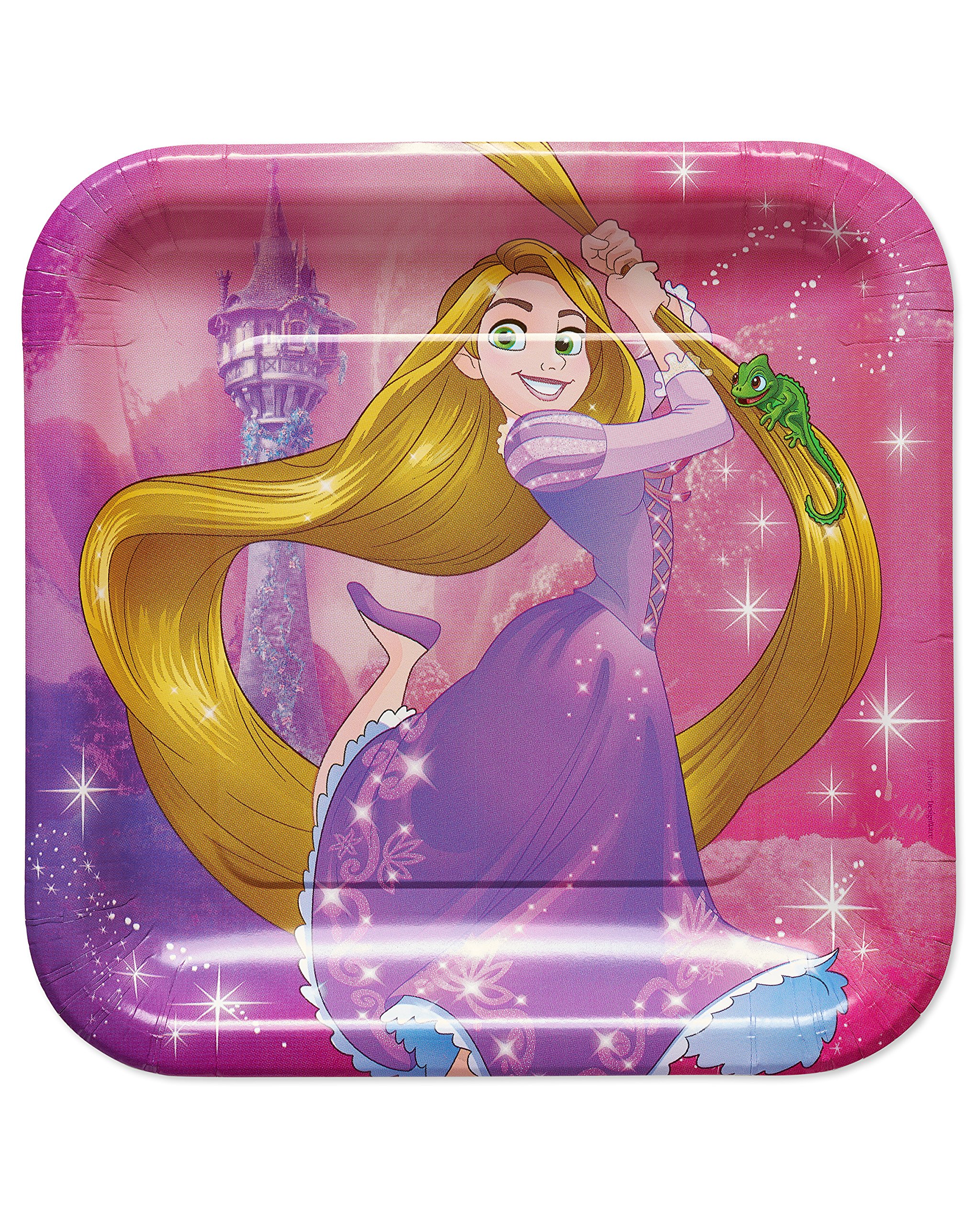 Disney Rapunzel Themed Paper Dinner Plates - 8 Count, Premium Quality for Birthday Parties, Baby Showers & Kids Celebrations