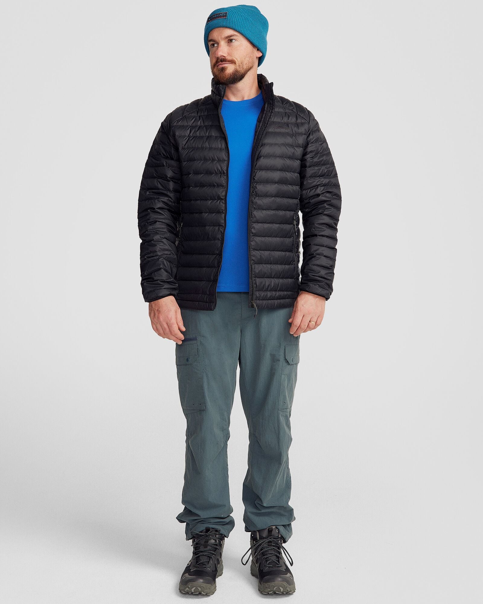 Men's Heli Down Jacket v4 - Lightweight Warm Winter Coat, Waterproof & Windproof, Black Stingray Color - Perfect for Skiing, Hiking & Outdoor Adventures