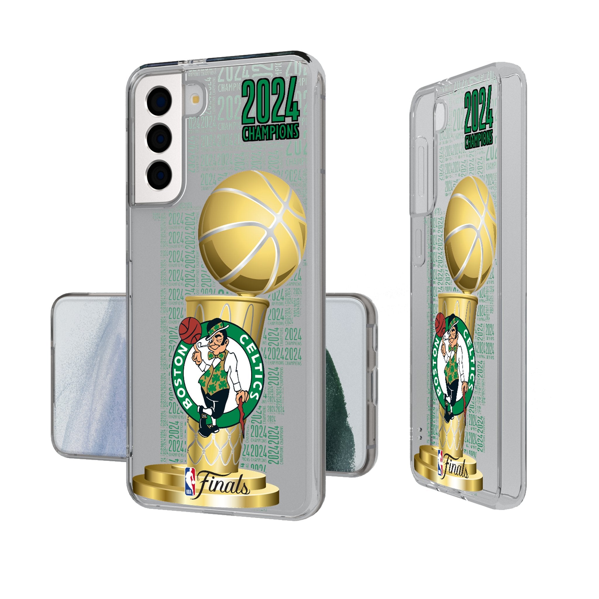 Boston Celtics 2024 NBA Champions Clear Protective Phone Case for iPhone & Samsung - Show Team Spirit at Games & Daily Use