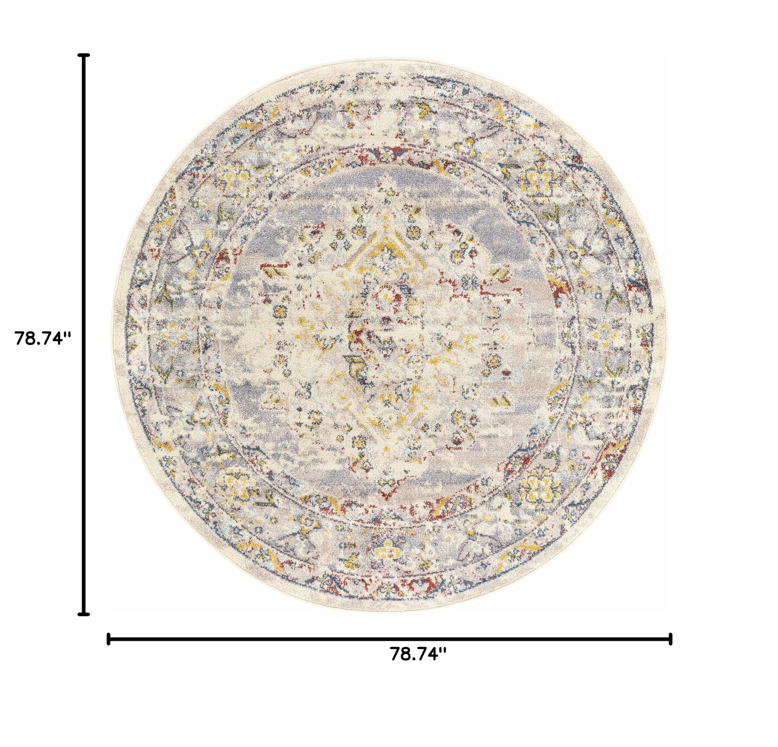 Hauteloom Newkirk Traditional Round Area Rug 6'7