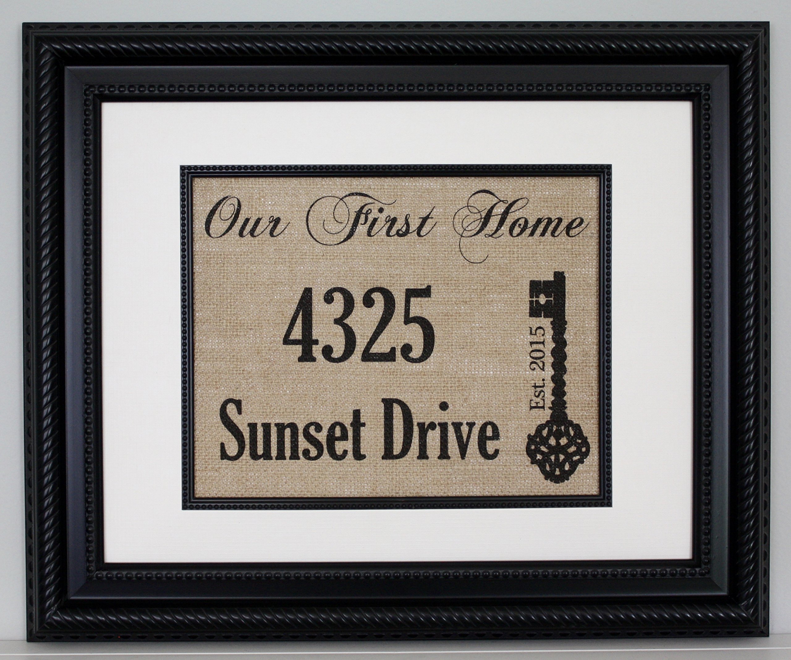 Personalized Housewarming Gift - Custom 'Our First Home' Burlap Sign for New Homeowners | Perfect for Home Decor, Wedding Gifts & New Home Celebrations