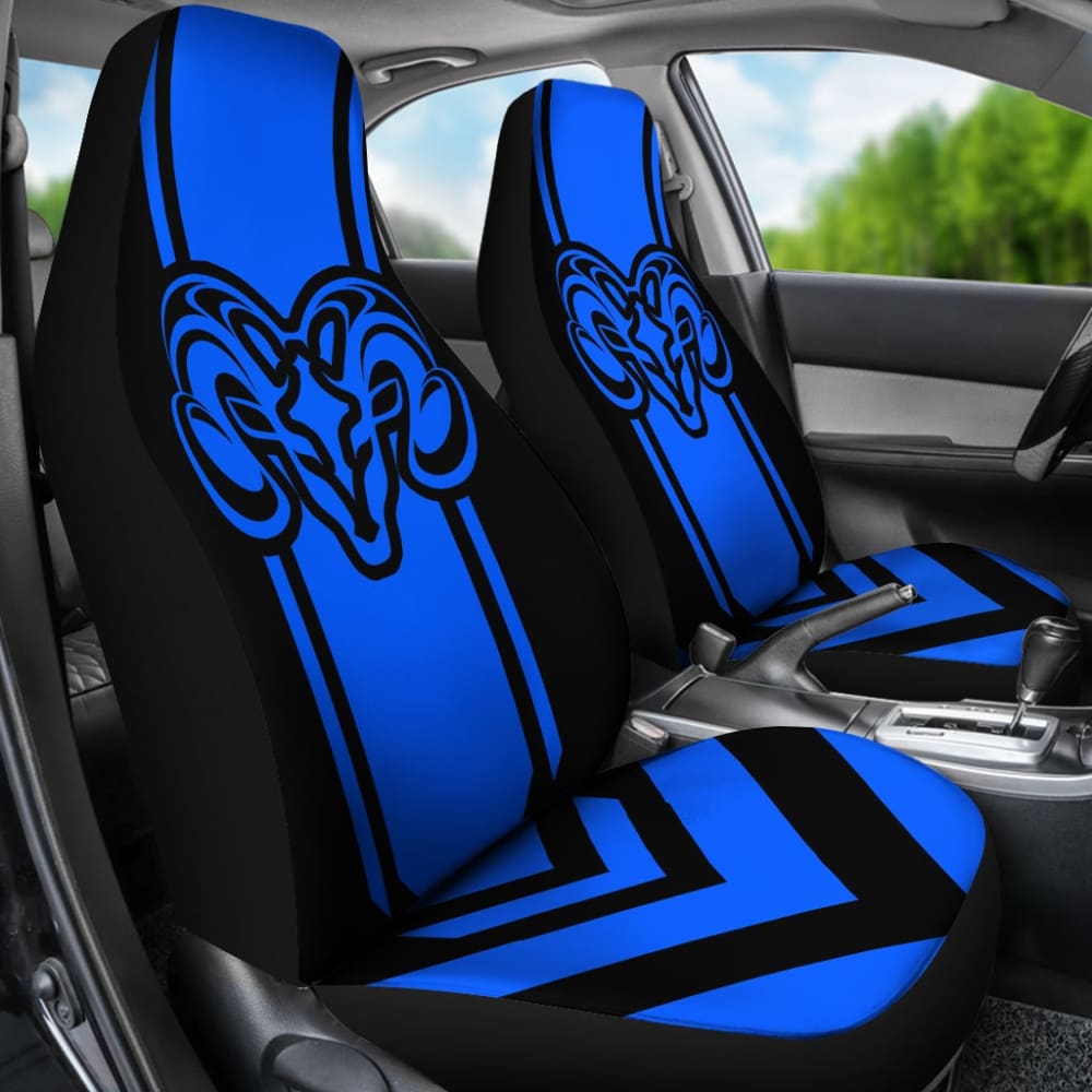 Premium Black & Blue Dodge Ram Custom Car Seat Covers - Perfect Fit for 2016-2022 Models (212603) | Waterproof & Durable Protection for Road Trips & Daily Commutes
