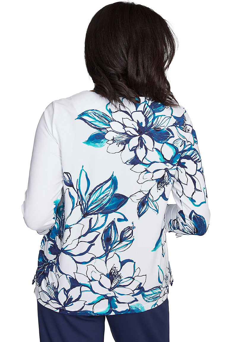 Nantucket Lattice Neck Knit Top Women's Casual Summer T-Shirt - Perfect for Beach Outings, Date Nights & Vacation Wear