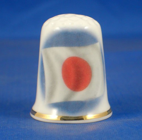 Japanese Flag Porcelain Collectible Thimble - Handcrafted China Souvenir with Gift Box | Perfect for Collectors, Gifts & Home Decor