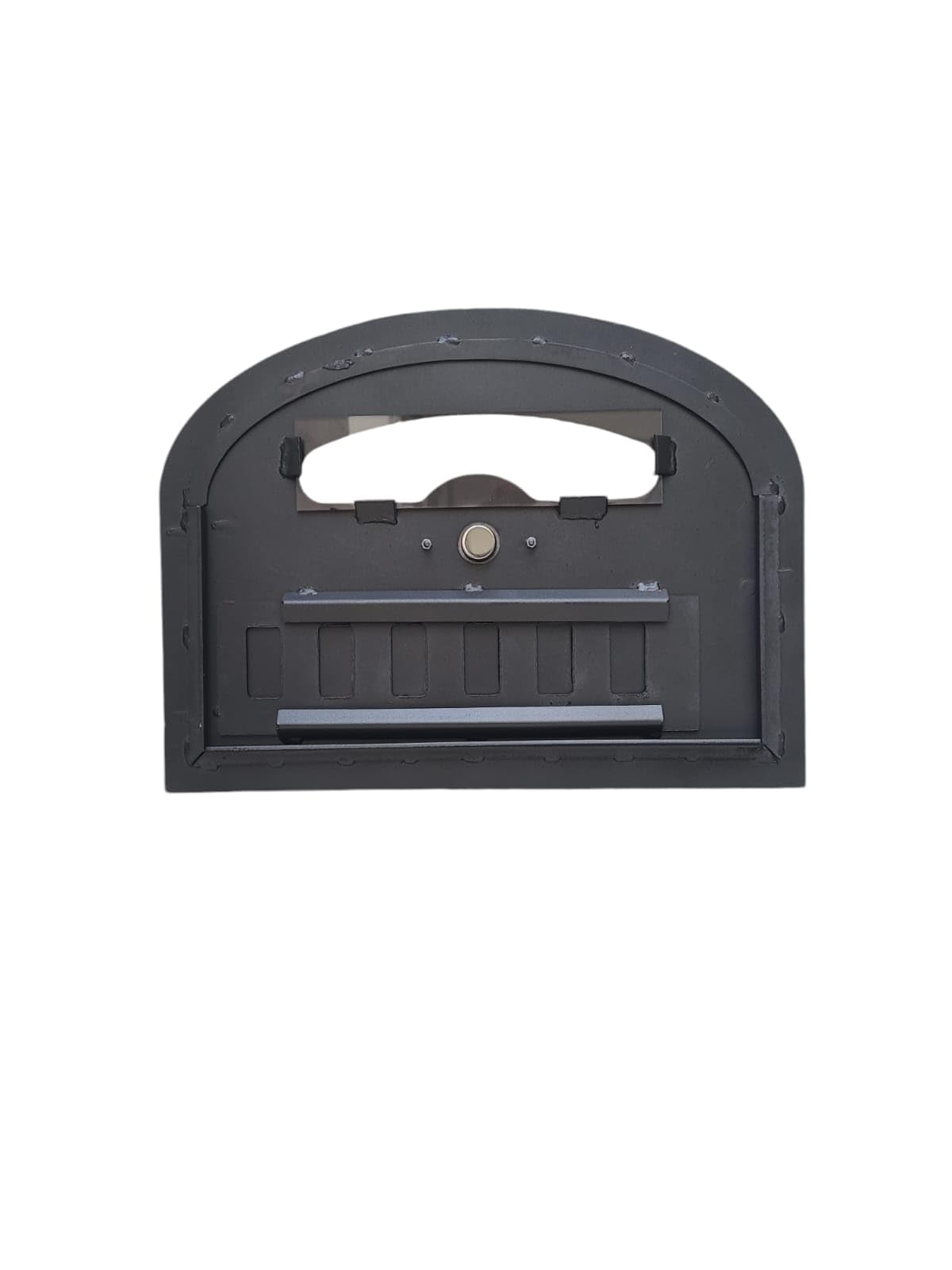 Cast Iron Oven Door with Window, Air Regulator & Temperature Gauge - Small Size for Wood Stoves, Fireplaces & Outdoor Cooking