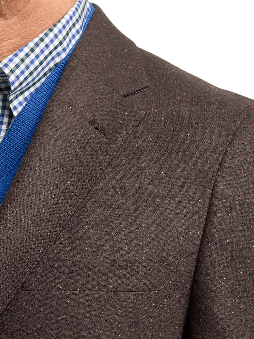 Premium Wool Blend Donegal Single Breasted Notch Lapel Sport Coat for Men - Classic Brown Business Blazer | Perfect for Office, Weddings & Formal Events