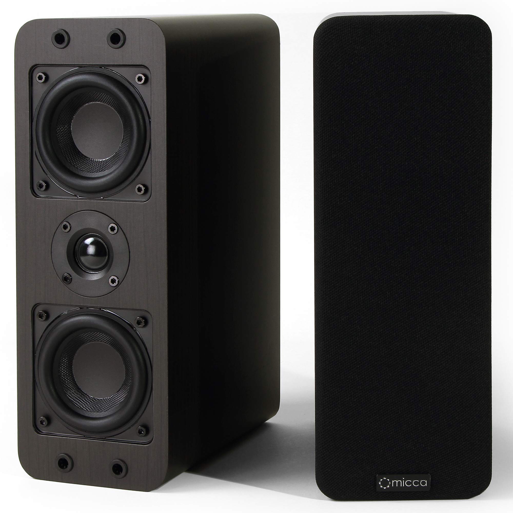 Micca OoO Passive Slim Bookshelf Speakers - 3-Inch Woofers & Silk Tweeter, Ultra-Thin 4