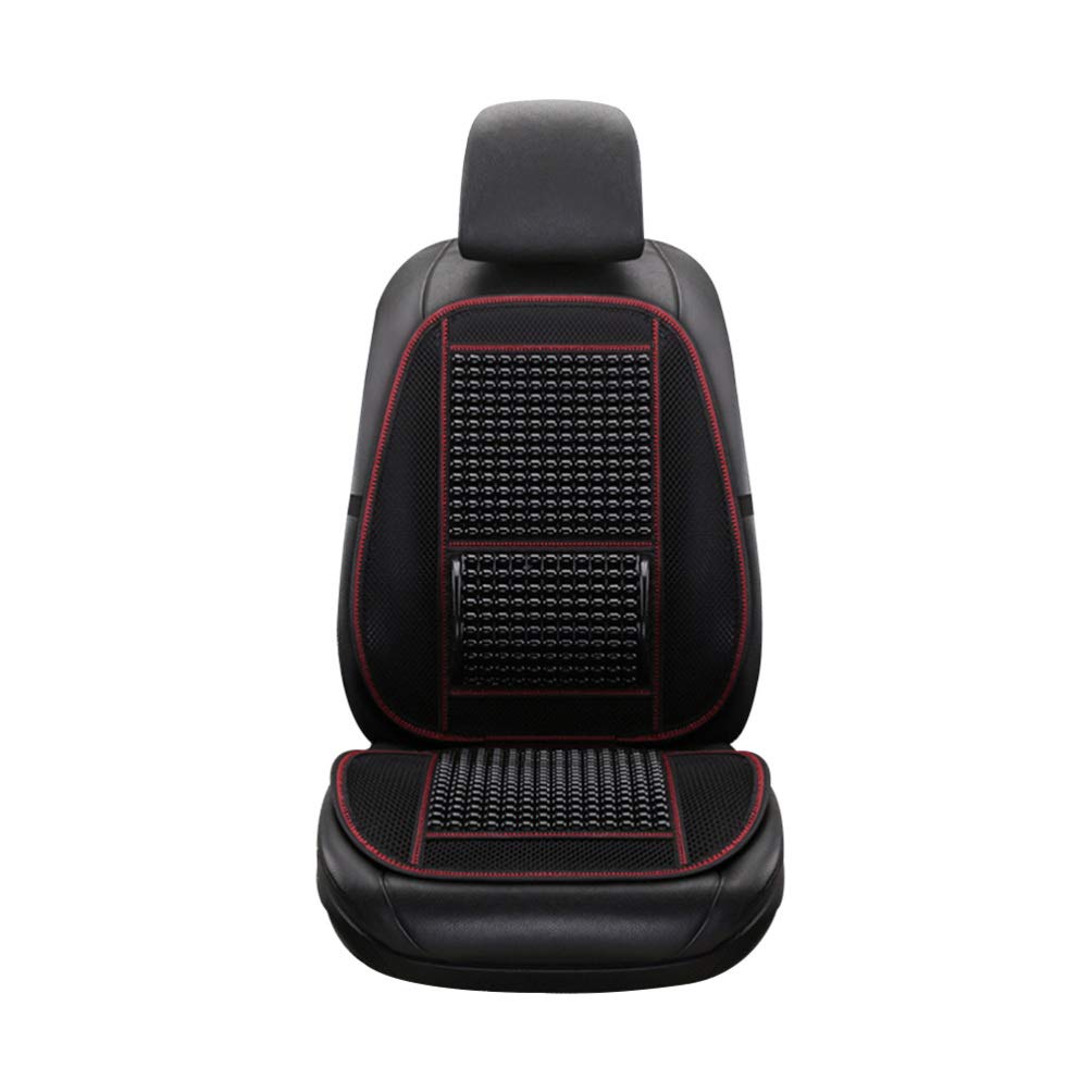Veemoon Universal Wood Bead Car Seat Cover - Breathable & Cooling Massage Cushion for Drivers - Summer Car Accessories (Black) | Perfect for Long Drives & Hot Weather Comfort