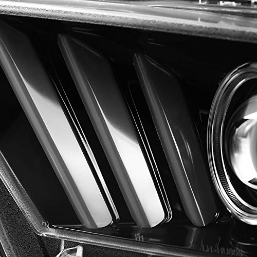 2010-2014 Mustang Clear Lens LED Headlights with Glossy Black Bezel, DRL & Sequential Turn Signals - Upgrade Your Ride for Daytime Visibility & Nighttime Style (Perfect for Street Driving, Car Shows & Night Cruising)