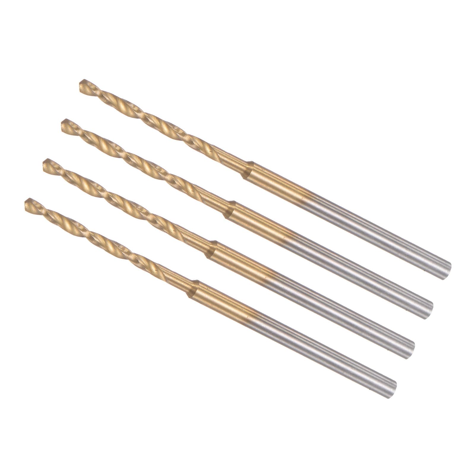 Titanium Coated Mini Drill Bit Set - 1.6mm Drill Diameter & 2.35mm Shank for Precision Engraving | Ideal for Woodworking, Plastic Crafts & DIY Projects | 4-Piece Micro Drill Bits