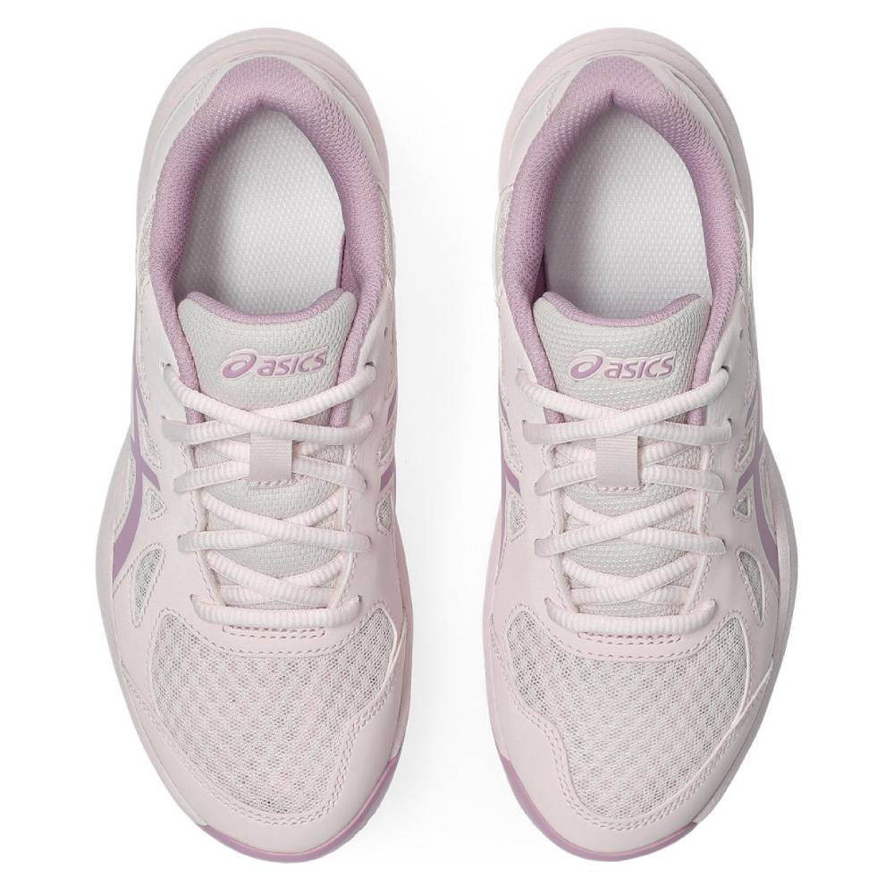 ASICS Upcourt 6 GS Junior Indoor Court Shoes for Girls - Pale Pink/Light Ube | Volleyball, Badminton & Indoor Sports Sneakers for Kids