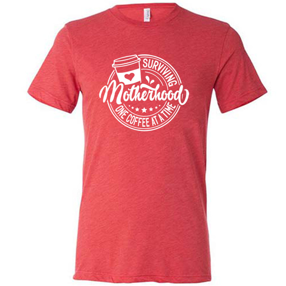 Funny Unisex T-Shirt 'Surviving Motherhood One Coffee at a Time' - Perfect Gift for Moms, Coffee Lovers - Great for Mother's Day, Baby Showers & Everyday Wear