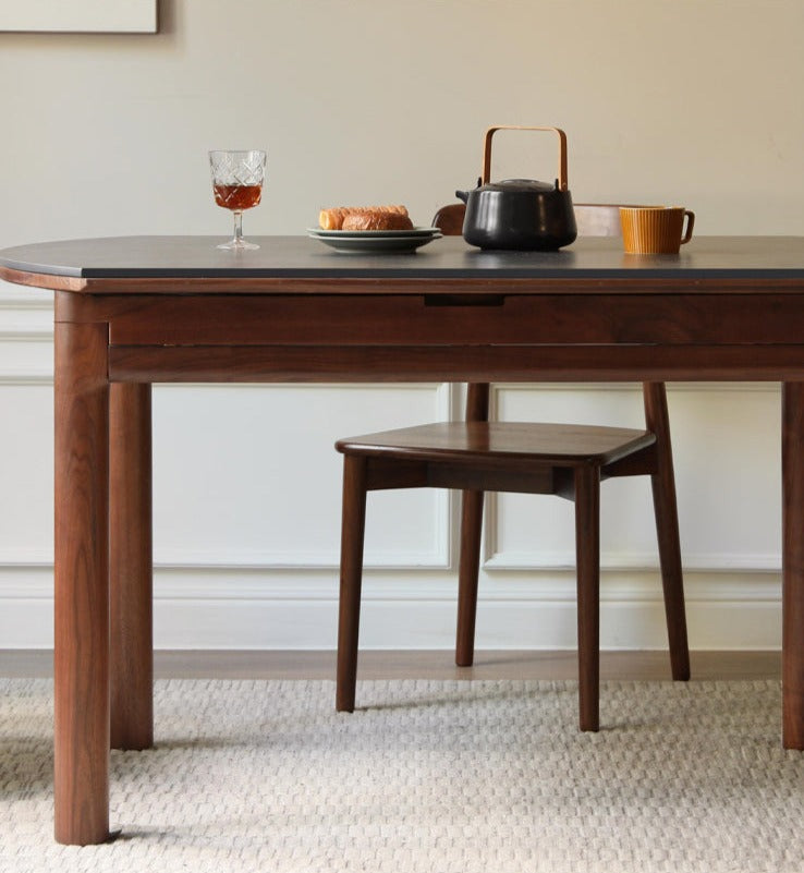 Premium Black Walnut Solid Wood Folding Round Dining Table - Handcrafted Natural Wood Table for Kitchen, Dining Room, Small Space & Outdoor Entertaining