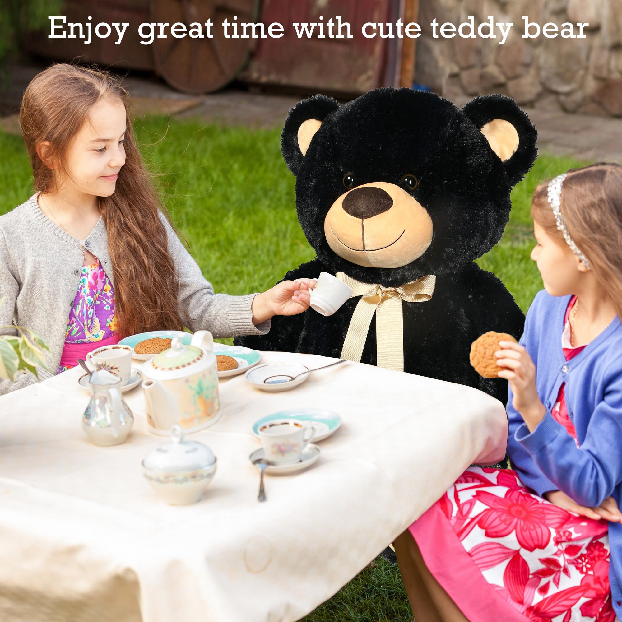LotFancy 36 Inch Giant Teddy Bear - 3 Feet Large Plush Stuffed Animal with Footprints | Perfect Gift for Birthday, Anniversary, Valentine's Day | Cute Home Decor for Bedroom, Nursery, or Romantic Surprise