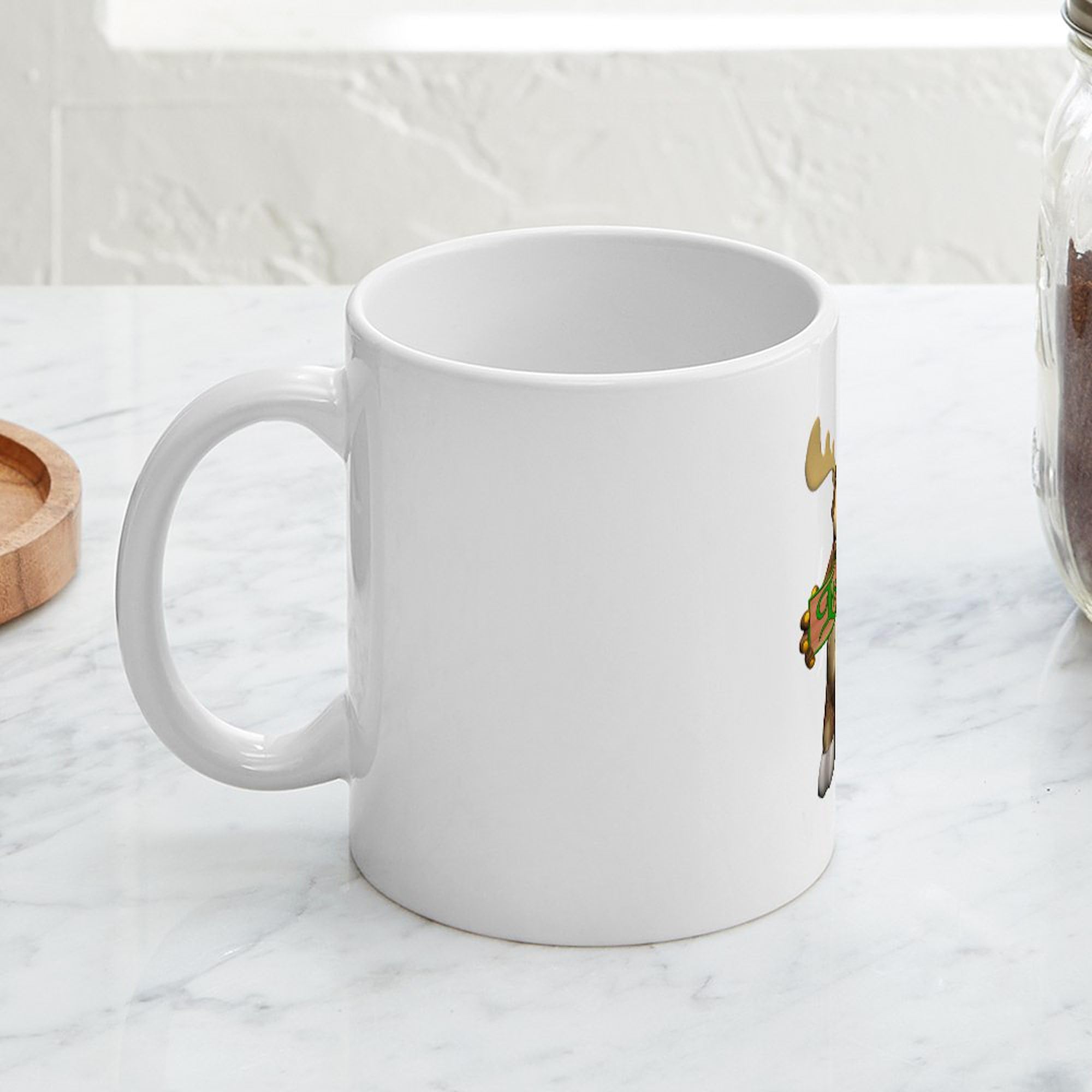 11 oz (325 ml) Ceramic Coffee Mug - Moose Joy Design by CafePress | Perfect for Hot Beverages, Office Use & Gifts