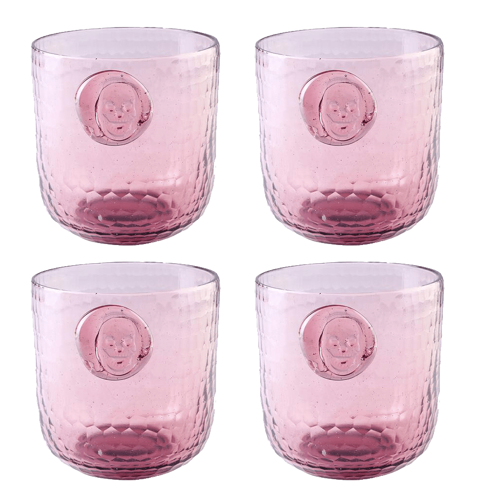 Skull Stamp DOF Glass Plum - Unique Collectible Glass Art for Home Decor, Gifts & Halloween Party Supplies