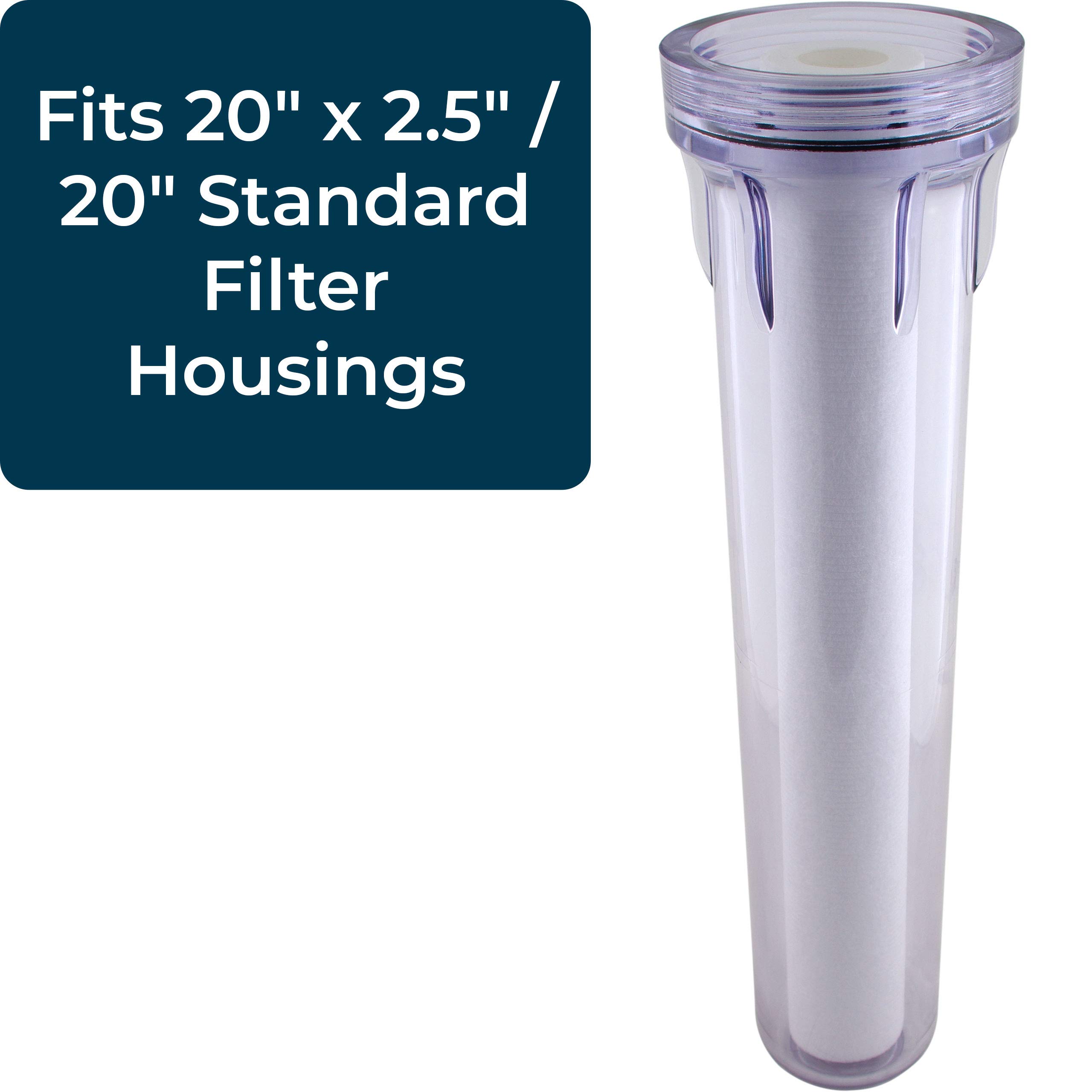SpiroPure SP-PD50-20 20x2.5 Inch 50 Micron Polypropylene Sediment Water Filter Cartridge - Case of 20 - Perfect for Whole House Water Filtration, Well Water Treatment, and Pre-Filtration Systems