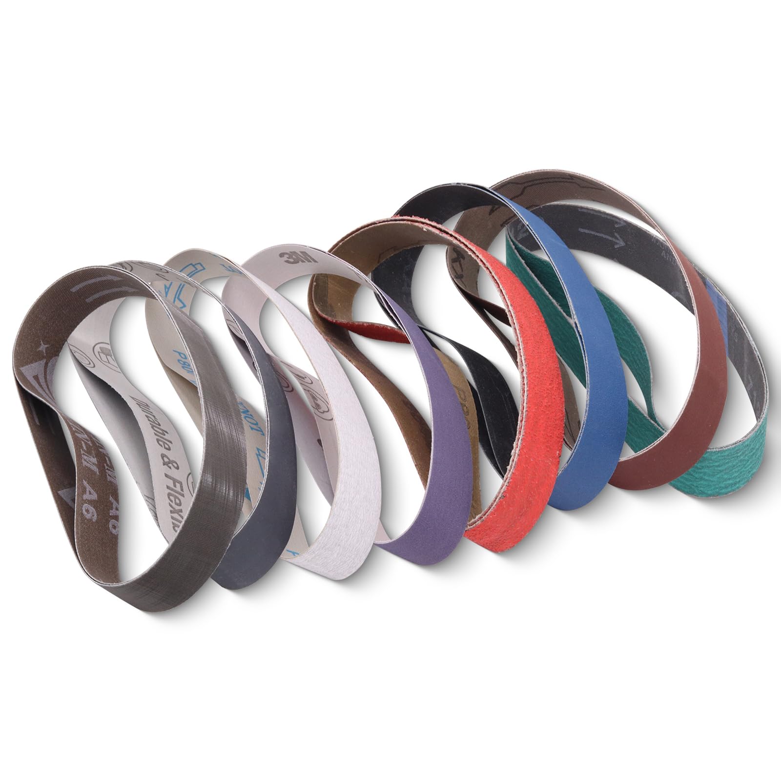 1 x 18 Inch Sanding Belts - 16 Pcs Knife Sharpener Sanding Belts for Work Sharp Ken Onion Blade Grinder Attachment - 80/120/240/400/600/800/1000/2500 Grit Abrasive Belts - Perfect for Knife Sharpening, Woodworking & Metal Polishing