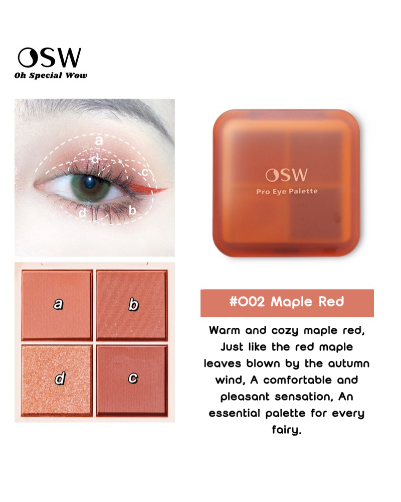 OSW Cheese Trap Series Four Color Eyeshadow Palette - Vegan & Cruelty-Free Makeup for Everyday Wear, Party & Special Occasions