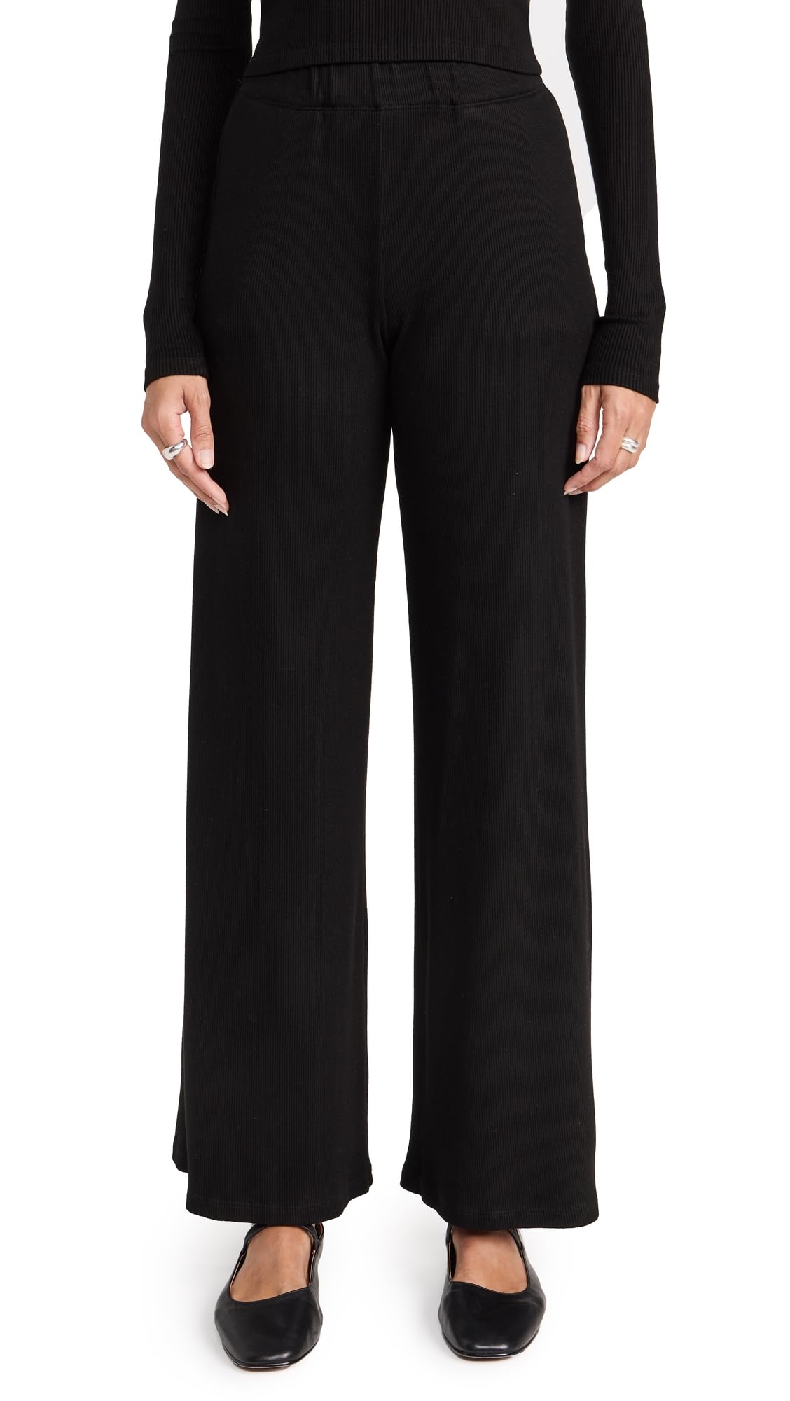 SPRWMN Women's Wide Leg Pants - High Waisted Flowy Trousers for Casual & Office Wear | Comfortable Stretch Fabric for Everyday Outfits & Work Attire