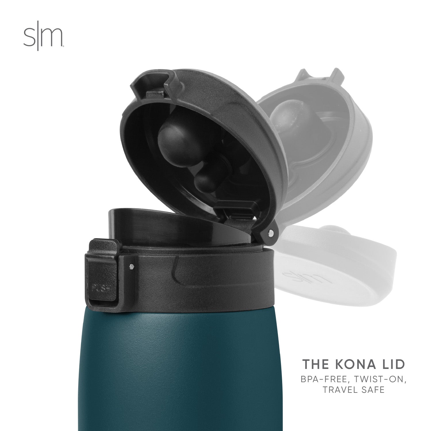 Premium Kona Travel Mug with Locking Flip Lid - 20oz Insulated Stainless Steel Coffee Thermos - Leak Proof for Commuting, Hiking & Outdoor Adventures