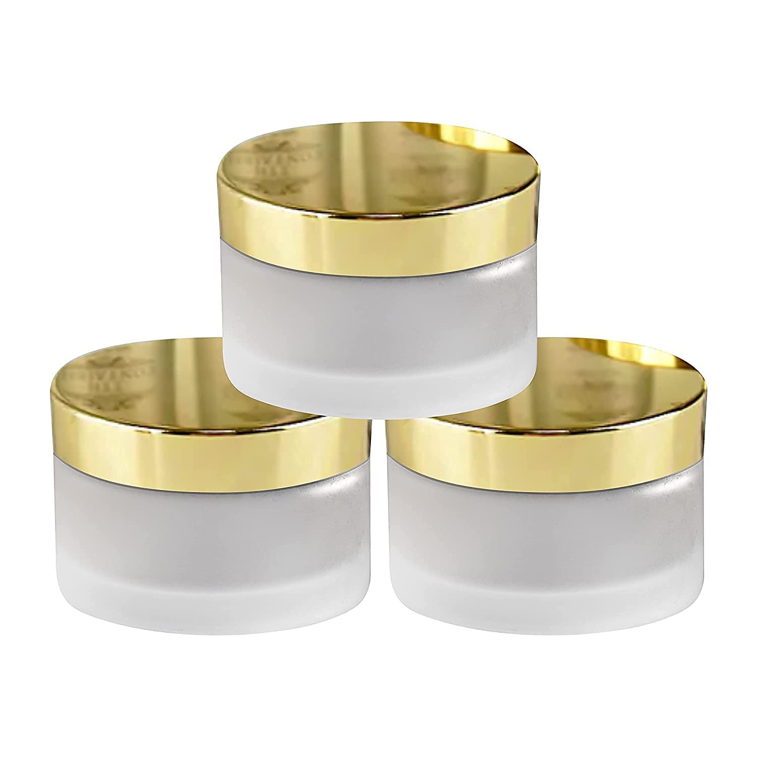 3-Pack 50g Frosted Glass Cosmetic Jars for DIY Lip Balm, Body Butter, Creams, Lotions & Face Masks – Ideal for Homemade Skincare & Beauty Products