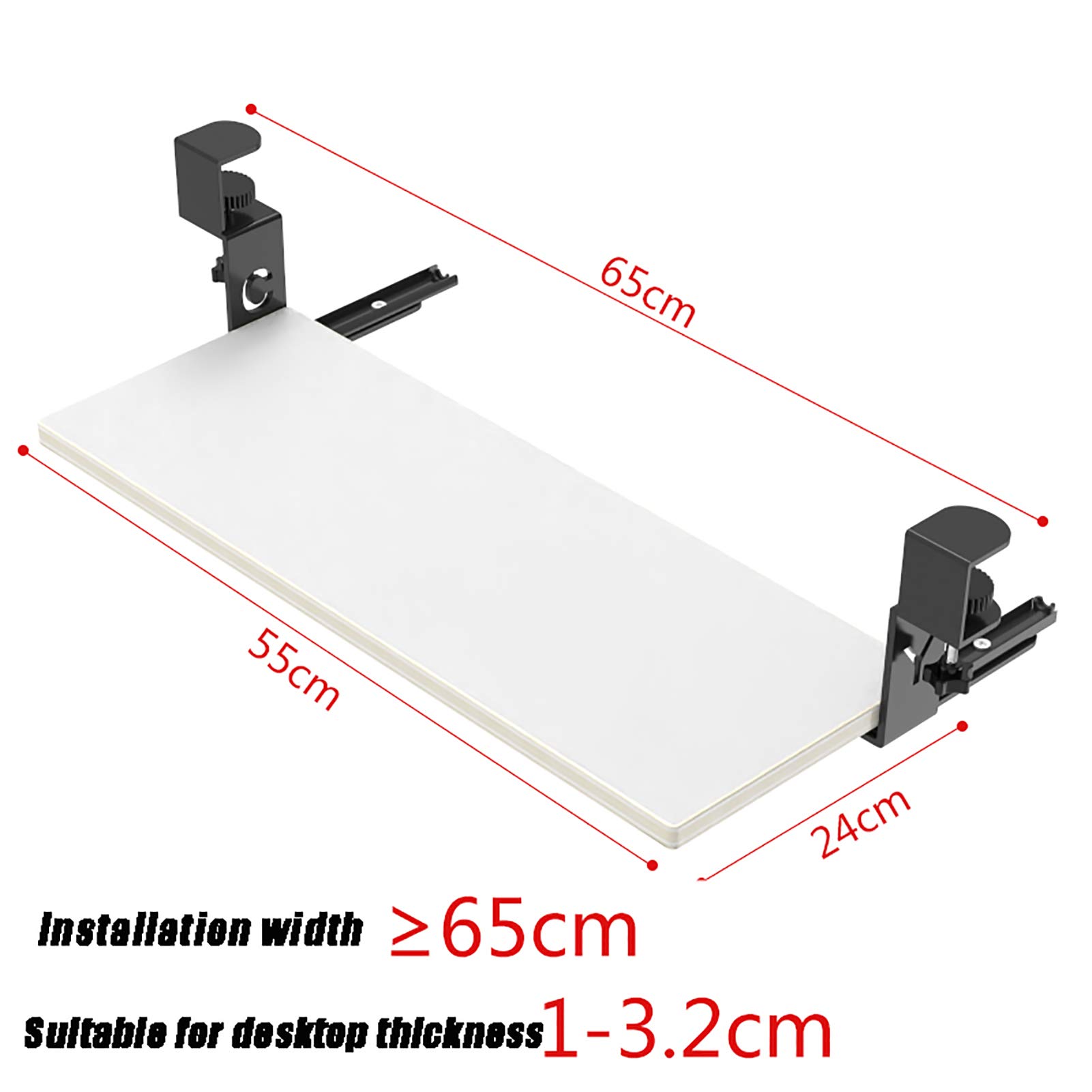 Adjustable Under Desk Keyboard Tray - Retractable Slide-Out Keyboard Drawer Shelf for Desktop & Table - Ergonomic Workspace Solution for Sit Stand Workstation & Home Office Setup