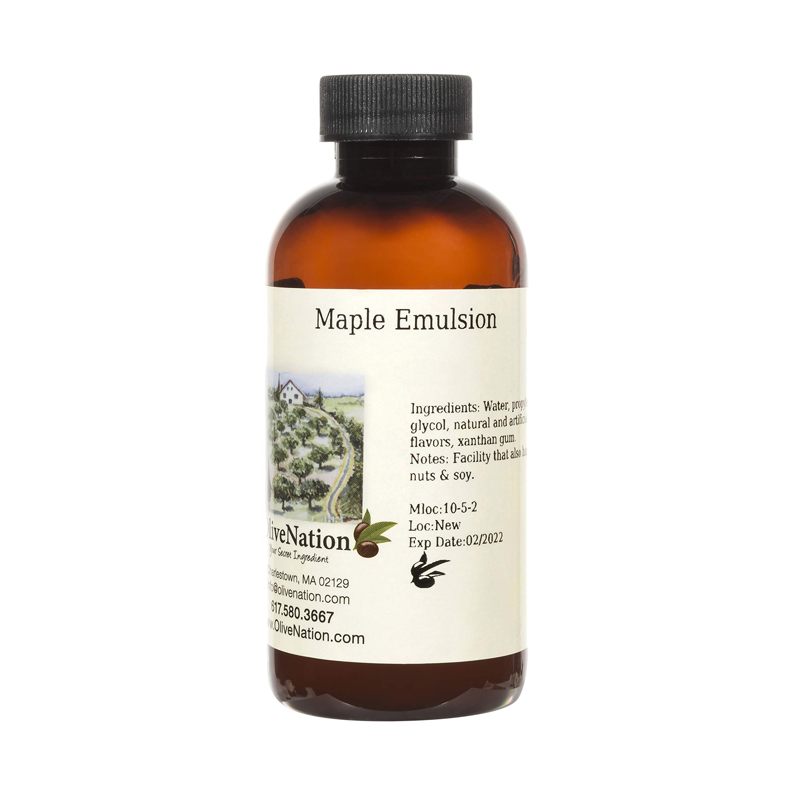 OliveNation Pure Maple Emulsion for Baking & Cooking - Water Soluble, Non-GMO, Gluten Free, Vegan Flavoring (8 oz) - Perfect for Pancakes, Waffles, Frostings & Desserts