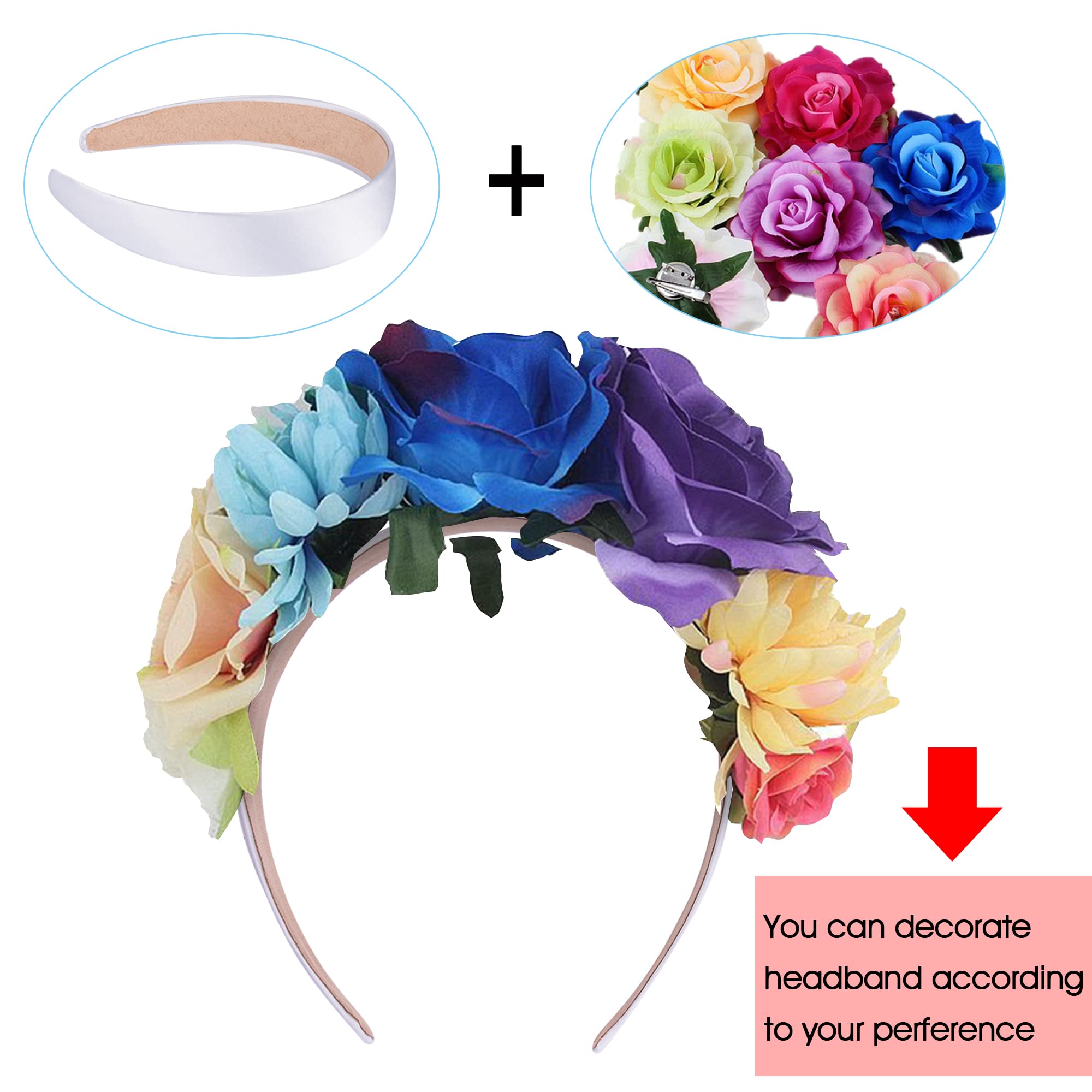 SIQUK 30-Piece White Satin Headbands Set - 1 Inch Wide Hard Hair Bands for Women & Girls | Perfect for DIY Hair Accessories, Bridal Parties, and Everyday Styling