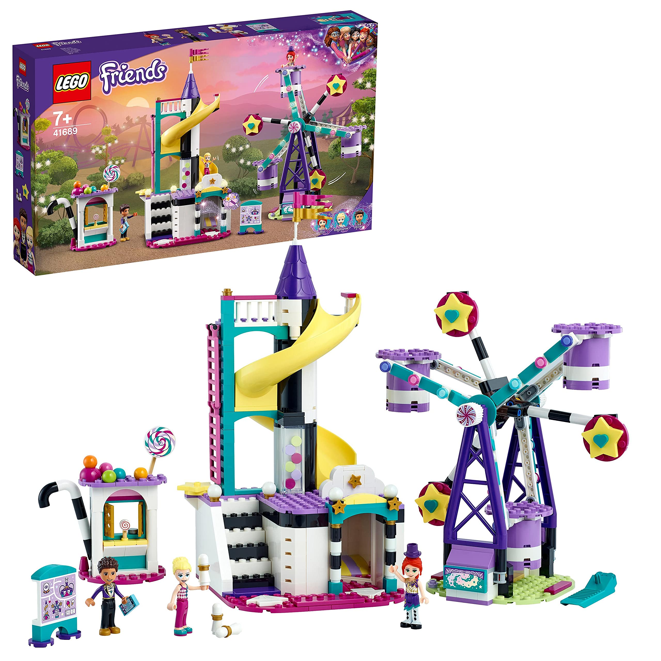 LEGO 41689 Friends La Grande Roue et Le Toboggan Magiques Building Toy Set - Creative Play for Kids, Fun Fairground Theme, Perfect Birthday Gift for Girls & Boys (Great for Imaginative Play & Room Decor)