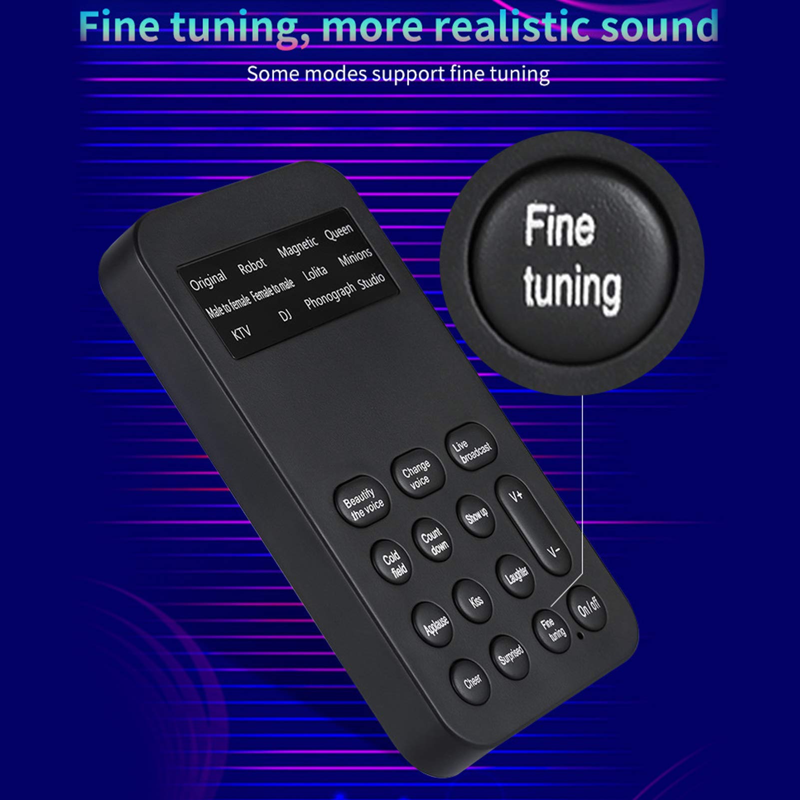 Universal Mini Sound Changer - Male to Female Voice Modifier for Live Streaming & Gaming | Handheld Microphone Voice Changer with USB Connectivity for PC, Phone & Computer | Perfect for Podcasts, Karaoke & Online Meetings