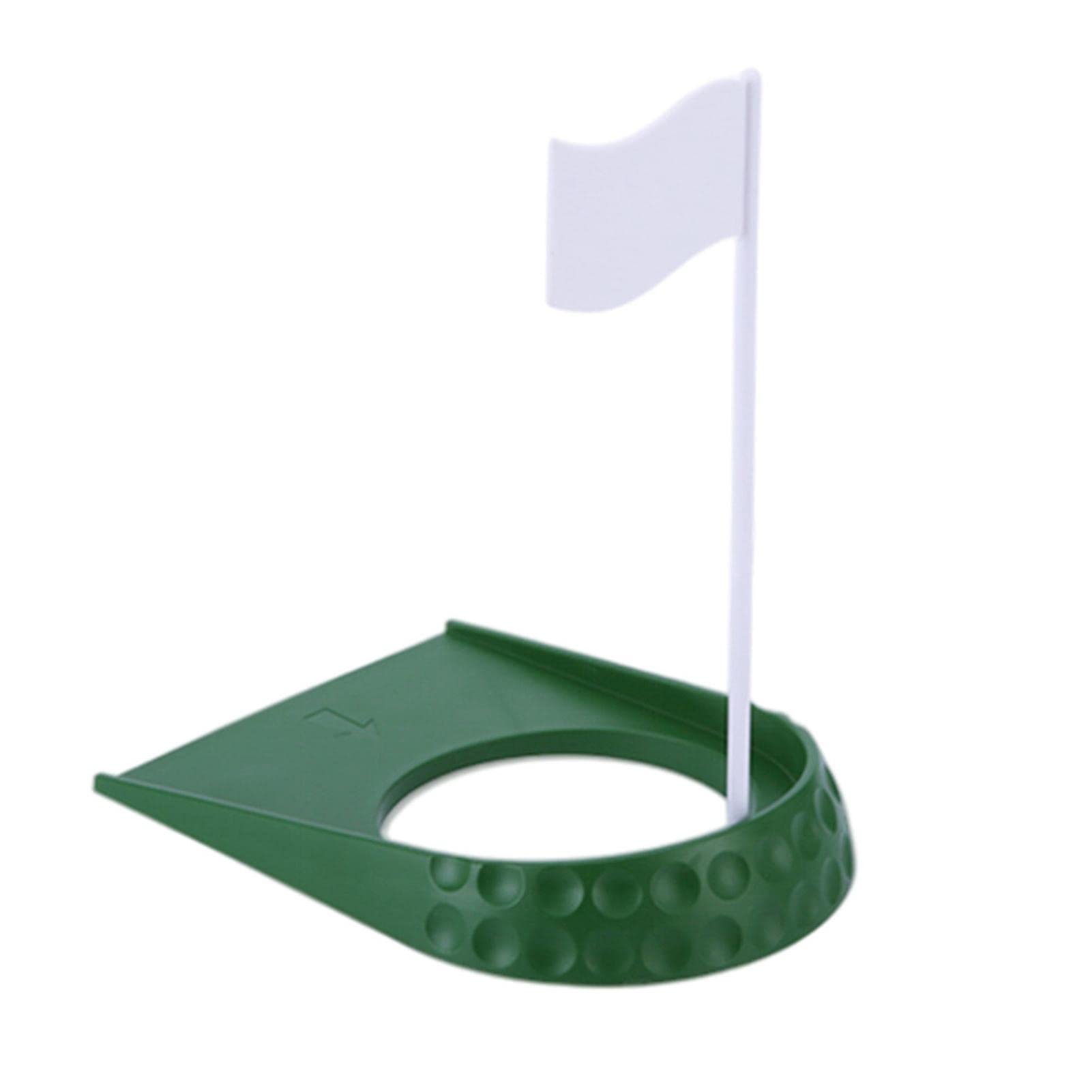 Premium Golf Putting Cup & Mat with White Flag - Golf Ball Return Training Aid for Indoor & Outdoor Practice - Perfect for Office, Garage, Garden, Yard - Great Gift for Kids & Adults (Green) - Improve Your Short Game Anywhere