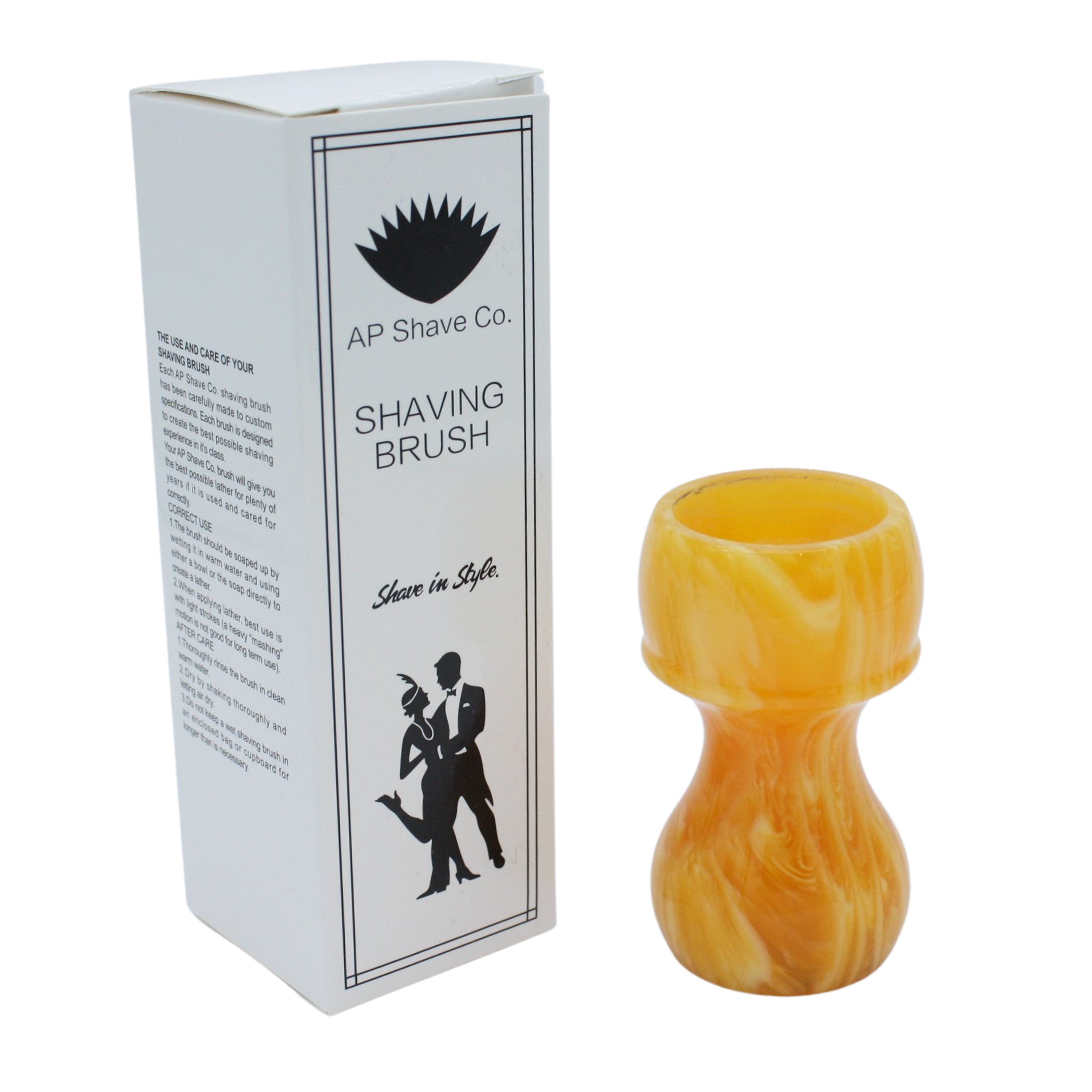 Premium Amber Handcrafted Shaving Brush Handle - Fits 24mm & 26mm Knots - Perfect for Wet Shaving & Grooming Gifts for Men