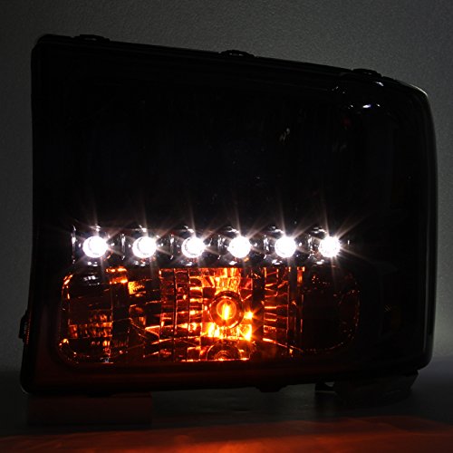 AKKON Smoke LED Headlights & Tail Lights Combo for 1999-2004 Ford F250 F350 F450 F550 Super Duty - Durable Replacement with Signal Lamps for Off-Road, Night Driving & Truck Customization