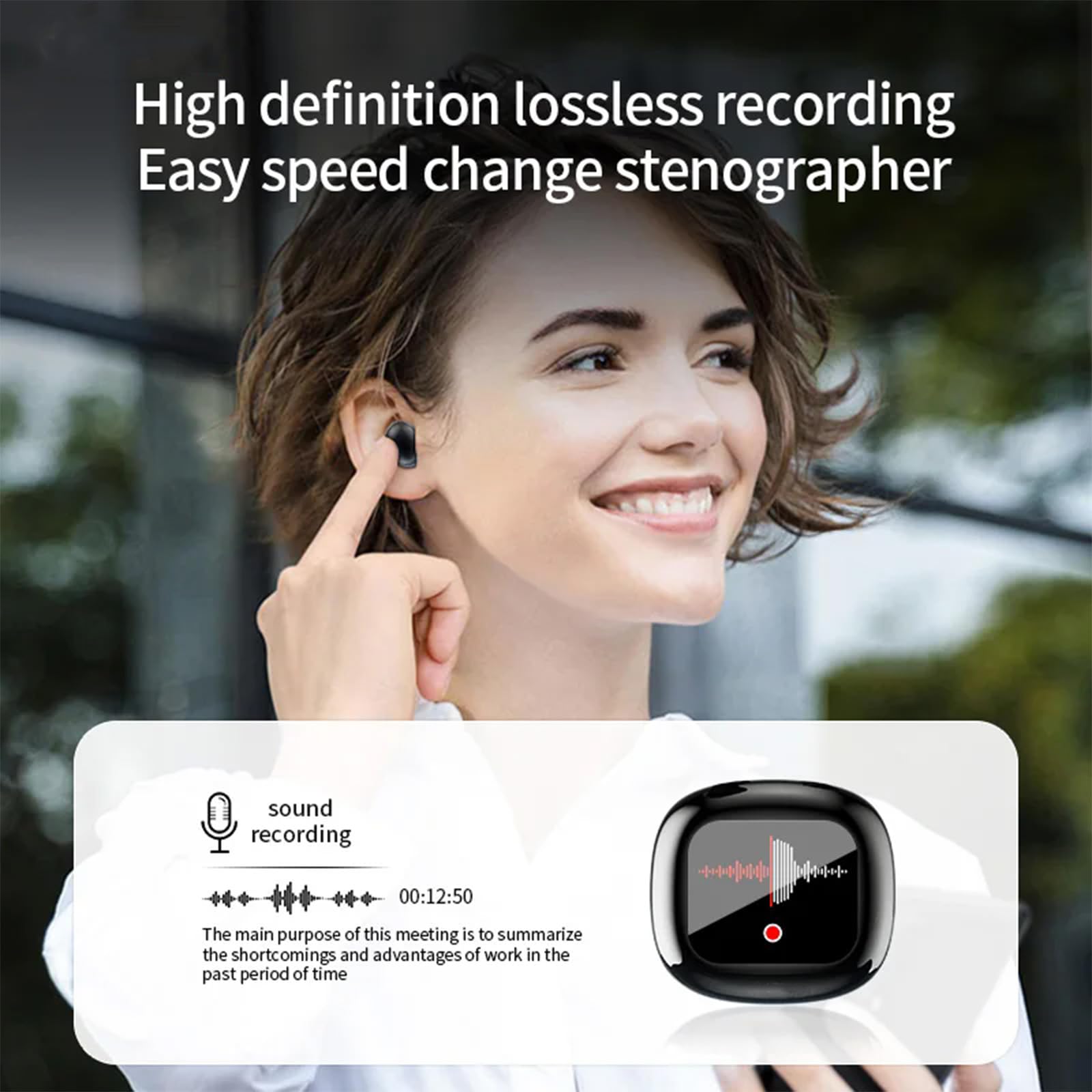 Mini Wireless Bluetooth Earbuds for Small Ears - Touch Screen Control, Discreet & Invisible Design for Work, Gym & Travel - Perfect for Small Ear Canals