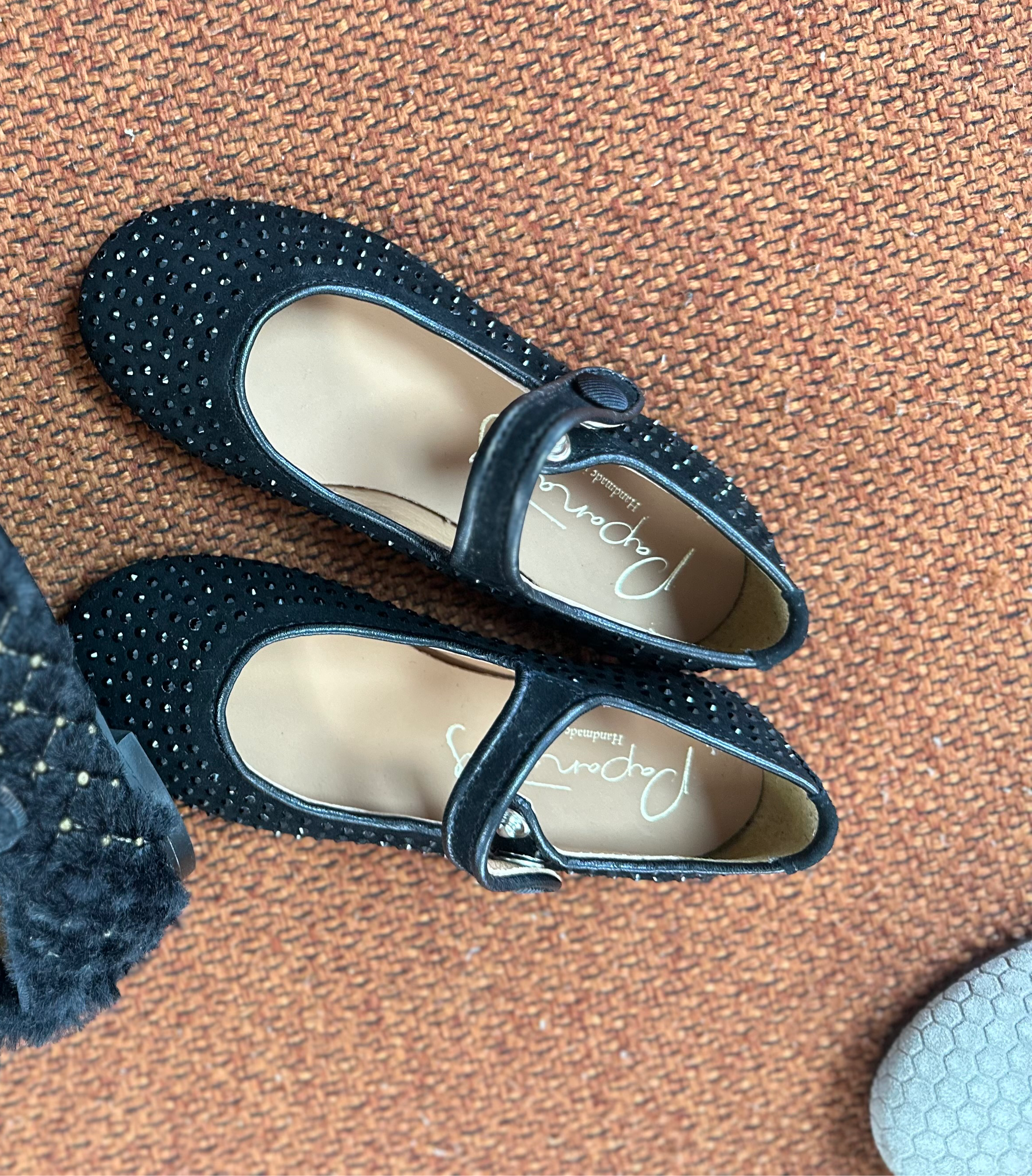 Black Sparkle Studded Mary Jane Shoes for Women - Elegant & Comfortable Dress Shoes for Parties, Weddings & Formal Events
