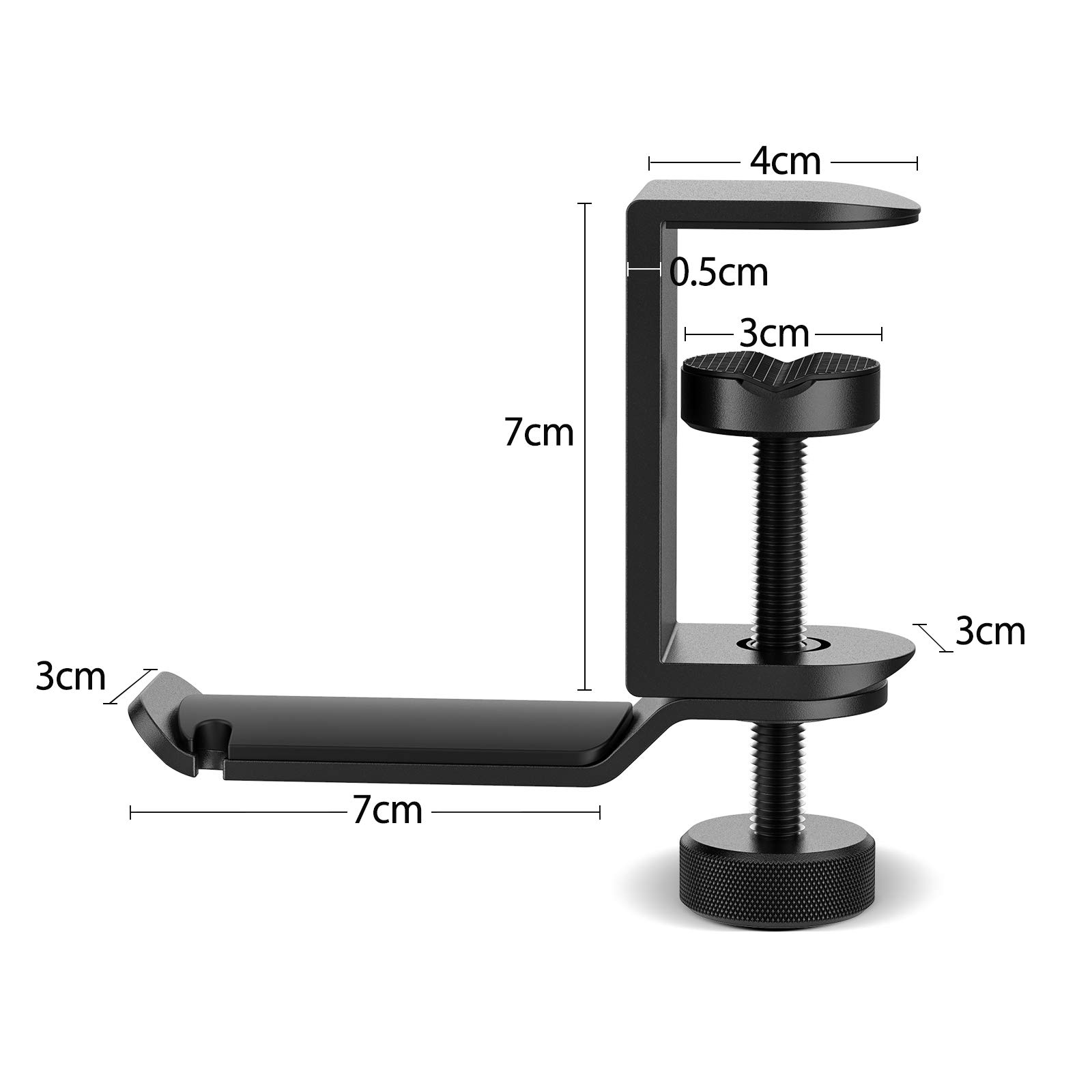 Under Desk Headphone Hanger - 360° Rotating Aluminum Gaming Headset Stand with Universal Clamp | Perfect for PC Gaming Setup & Office Organization