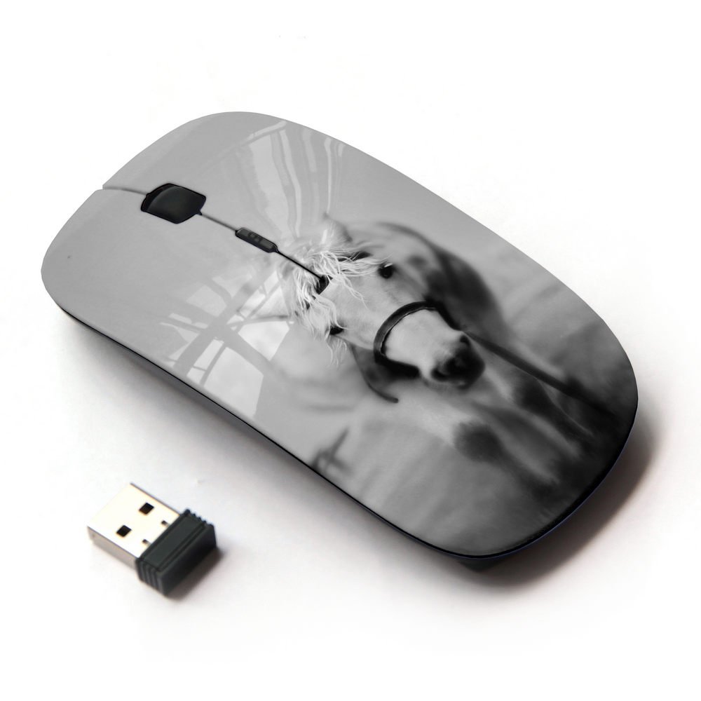 STPlus White Horse 2.4GHz Wireless Ergonomic Mouse with Nano Receiver - Perfect for Office, Gaming & Home Computer Use