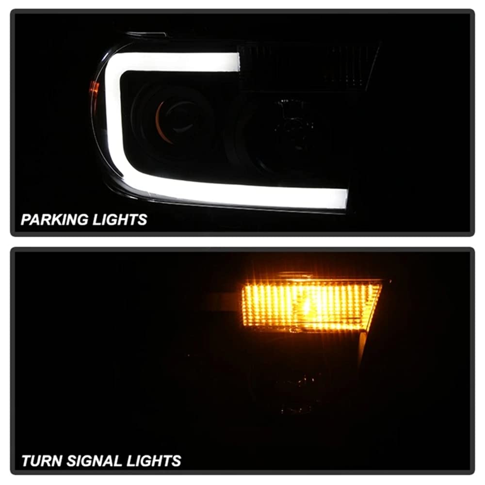 Xtune PRO-JH-TTU07-LED-BSM LED Headlight Conversion Kit - Compatible with Toyota Tundra 2007-2013 & Sequoia 2008-2013 - Black Smoked Projector Light Bar - Enhanced Night Driving & Off-Road Visibility